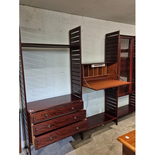 109 - 2 mahogany Ladderax style shelving units in 5 sections (please note that they can be configured) 200... 