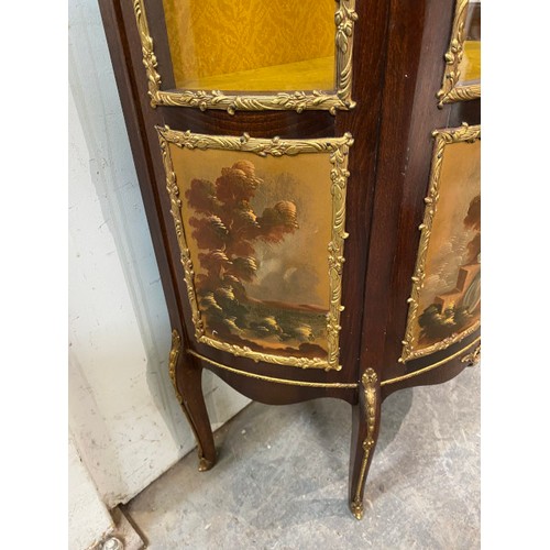 136 - 20th century French Louis XV style glazed display cabinet/ vitrine 173H 74W 38D