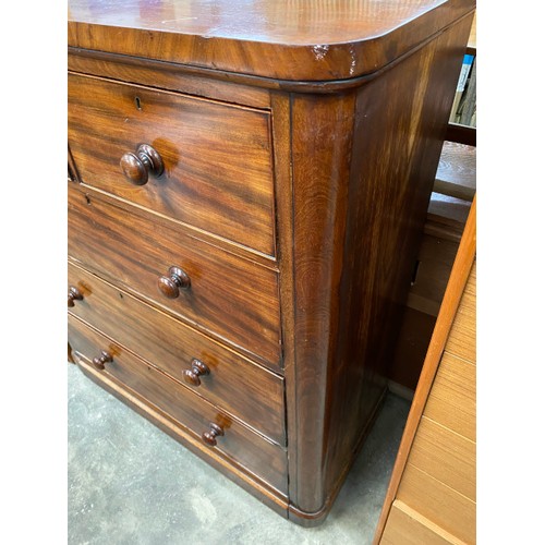 159 - Victorian mahogany two over three chest of drawers 120H 106W 50D