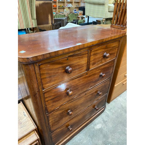 159 - Victorian mahogany two over three chest of drawers 120H 106W 50D