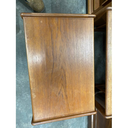 157 - Mid century Danish Drylund teak media cabinet with tambour doors 57H 80W 54D, mid century teak nest ... 