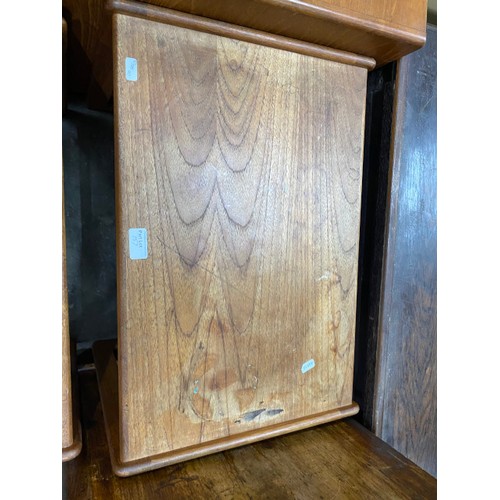 157 - Mid century Danish Drylund teak media cabinet with tambour doors 57H 80W 54D, mid century teak nest ... 