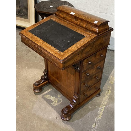 114 - Victorian mahogany inlaid Davenport 83H 54W 51D