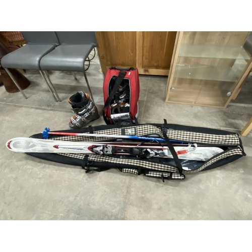 153 - Pair of Head Edge 10.0 305mm/K 26.0/26.5 ski boots (size 8), pair of Apache skis and a pair of Scott... 