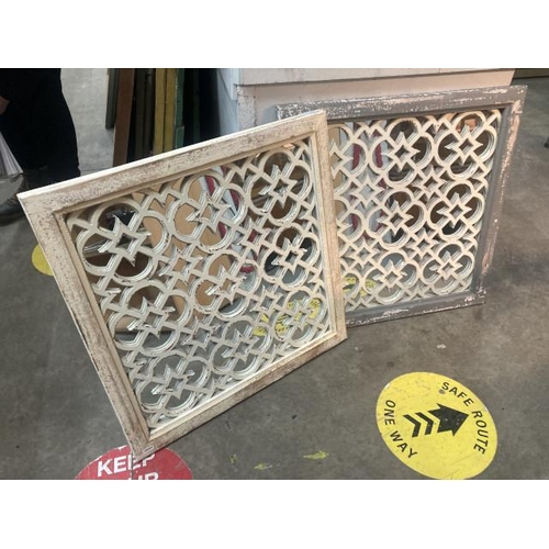 205 - Two square lattice mirrors 65cm sqaure