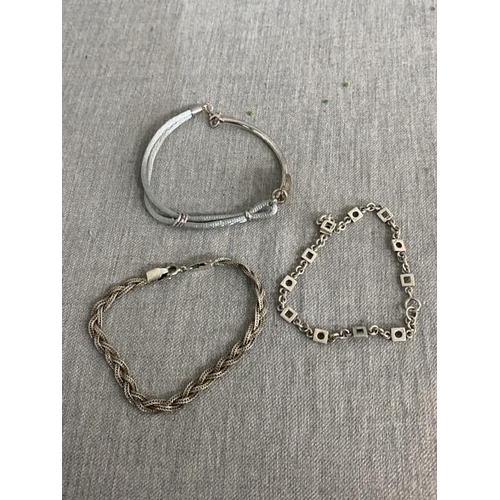 243 - Three 925 silver bracelets, two 18cm & 19cm