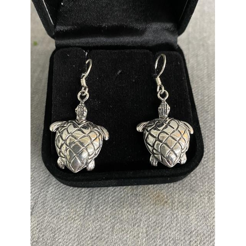 245 - Pair of silver Turtle earrings