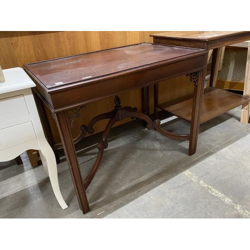 66 - Oriental mahogany serving table 66H 81W 53D