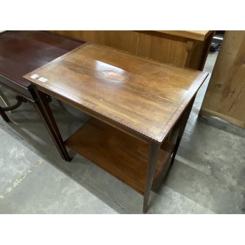 67 - Victorian mahogany inlaid occasional table 72H 69W 45D