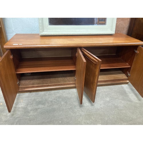 7 - Mid century teak four door sideboard 56H 135W 45D