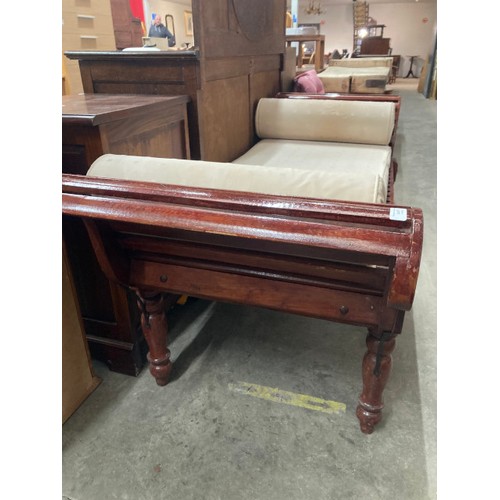 17 - Colonial style hardwood window seat/day bed 72H 199W 66D