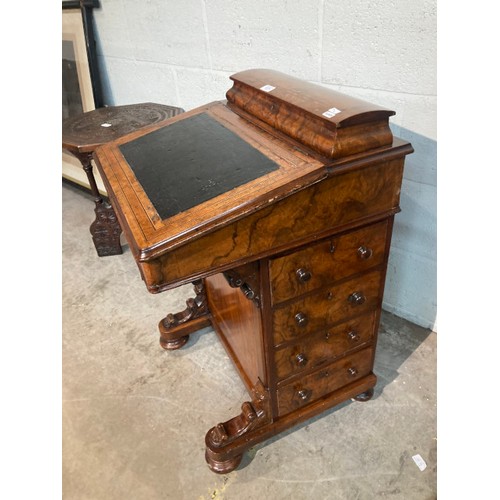 114 - Victorian mahogany inlaid Davenport 83H 54W 51D