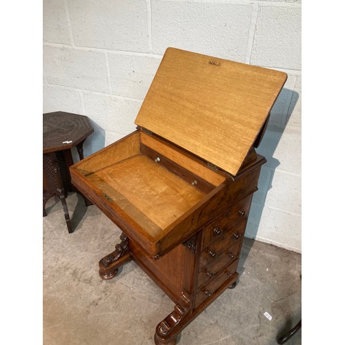 114 - Victorian mahogany inlaid Davenport 83H 54W 51D