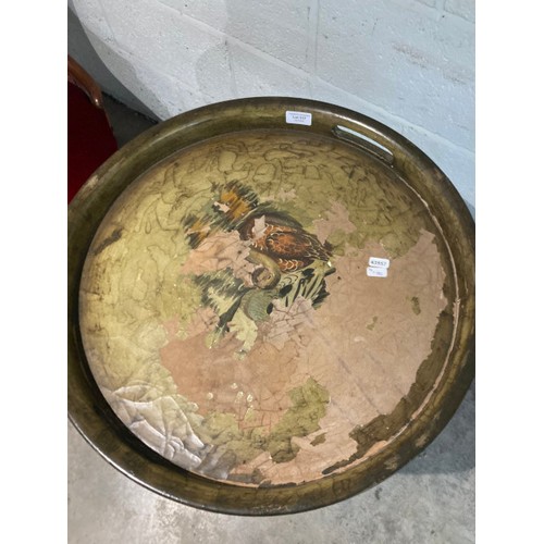 117 - Italian style decoupage occasional table 74H 55cm diameter (as found)