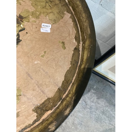 117 - Italian style decoupage occasional table 74H 55cm diameter (as found)