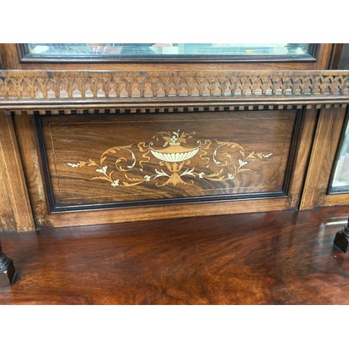 72 - 19th century marquetry sideboard in rosewood 210H 122W 40D