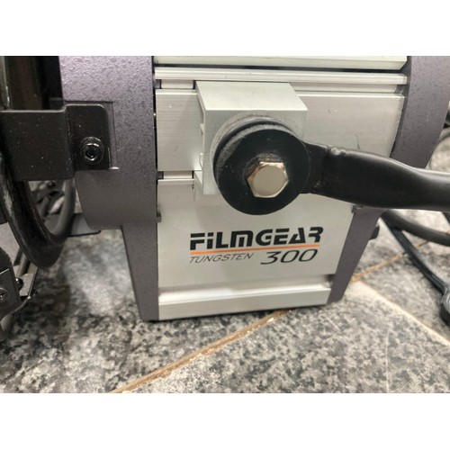 428 - Film Gear 650 Tungsten light with barn doors (Serial No: 100613) & 2 Film Gear 300 Tungsten lights w... 