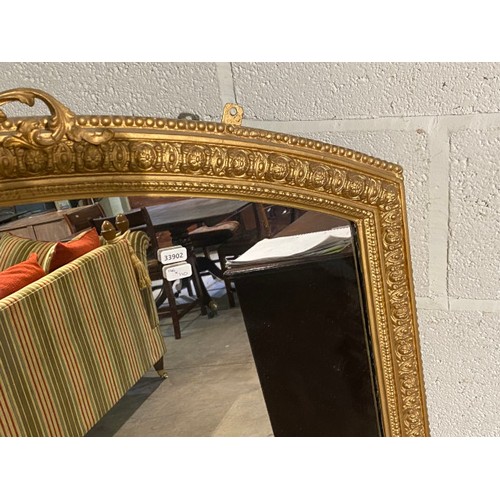 138 - Early 20th century gilt framed over mantel mirror 146 x 110cm