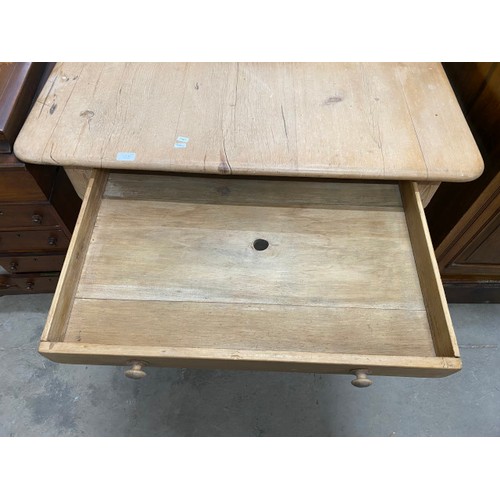 56 - Victorian pine kitchen table with one drawer 73H 105W 105D