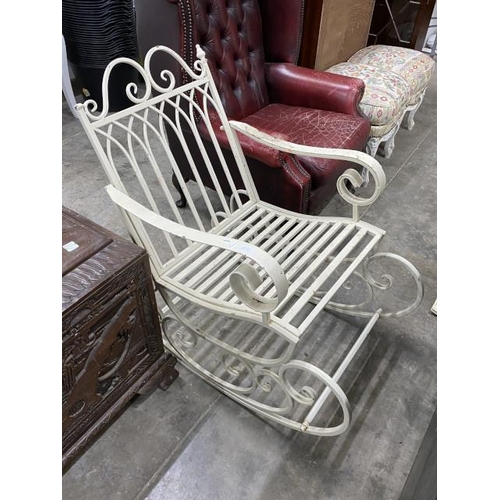 178 - Metal garden rocking chair 89H 58W 80D