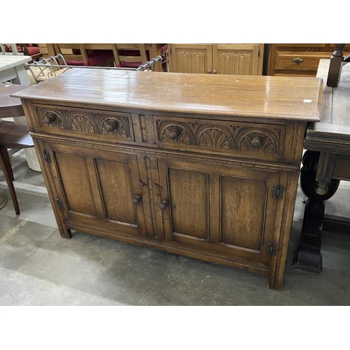 26 - English oak two door/two drawer sideboard 84H 130W 48D