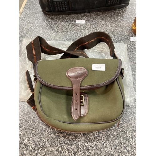 281 - Barbour Berwick olive green cartridge bag RRP £100, as new