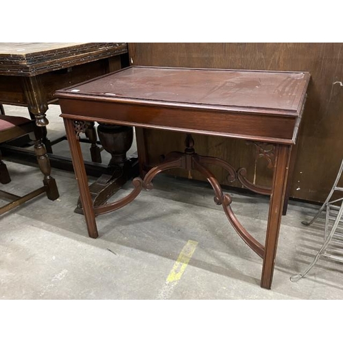 31 - Oriental mahogany serving table 66H 81W 53D