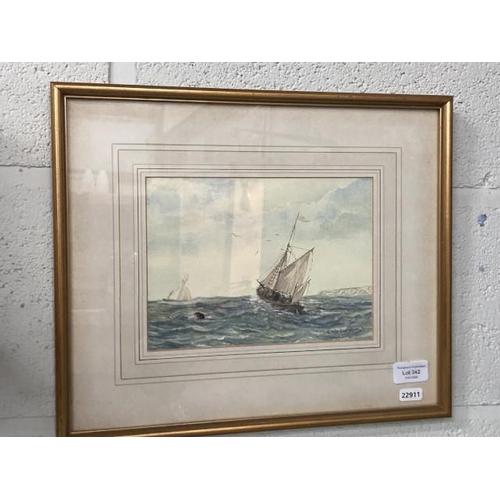 342 - Gilt framed signed Keith Warburton watercolour 