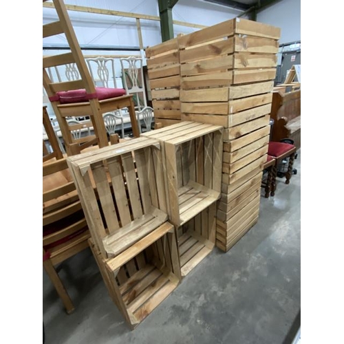 65 - 13 wooden crates in various sizes including 16H 50W 40D & 30H 50W 40D