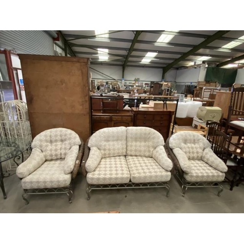 76 - 3 piece conservatory suite (2 chairs 85H 90W 85D & settee 85H 160W 85D)