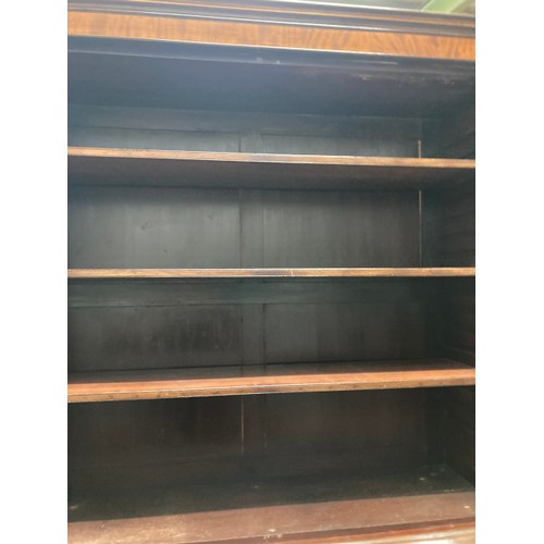 54 - Georgian mahogany bureau bookcase 215H 125W 60D (in 2 sections)