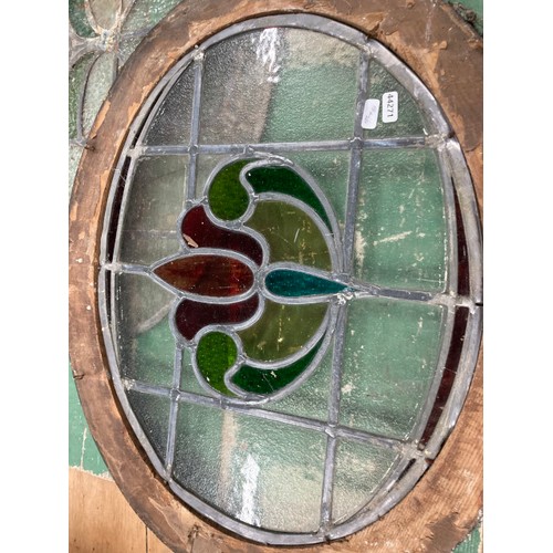 161 - 4 stained glass panels (as found) 36 x 44cm, 49 x 54cm. 52 x 61cm & 47 x 75cm