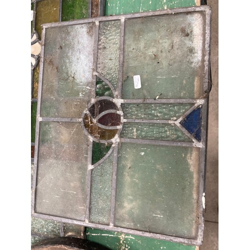 161 - 4 stained glass panels (as found) 36 x 44cm, 49 x 54cm. 52 x 61cm & 47 x 75cm