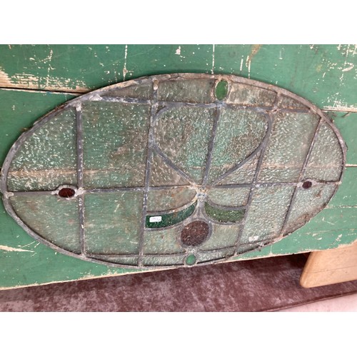 161 - 4 stained glass panels (as found) 36 x 44cm, 49 x 54cm. 52 x 61cm & 47 x 75cm