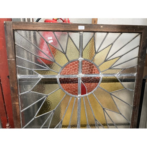 160 - Art Deco stained glass panel (as found) 139 x 92cm