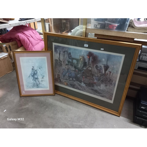 406 - Framed pencil signed Terence Cuneo print 360/850 