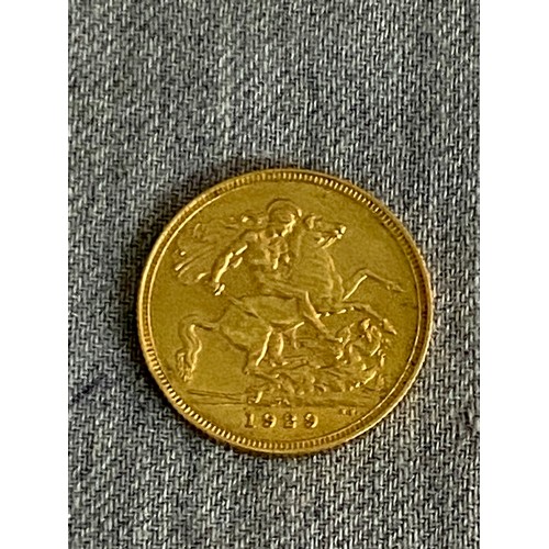 281 - George V 1929 gold full sovereign 8g