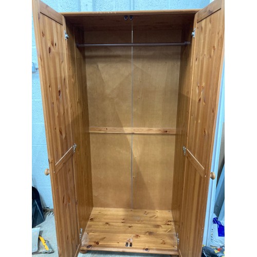 116 - Pine 2 door wardrobe 178H 86W 53D