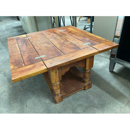 15 - Mexican pine fold over coffee table 46H 90W 45-90D