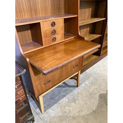 164 - Mid century teak (possibly Johannes Sorth) Secretaire with pull out desk 155H 76W 38D