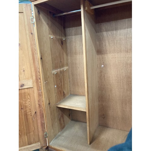 189 - Pine 2 door/2 drawer wardrobe 188H 100W 53D