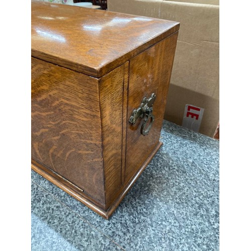 295 - Edwardian oak portable office/ writing box 41W 27H 22D