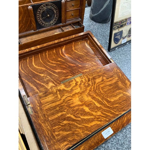 295 - Edwardian oak portable office/ writing box 41W 27H 22D