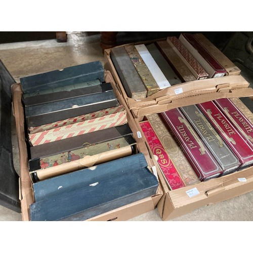 588 - 6 boxes containing a large amount of vintage pianola music rolls (most are boxed) by The Universal M... 