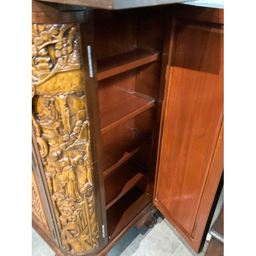 112 - Oriental Camphor wood cocktail cabinet/bar 105H 91W 46D