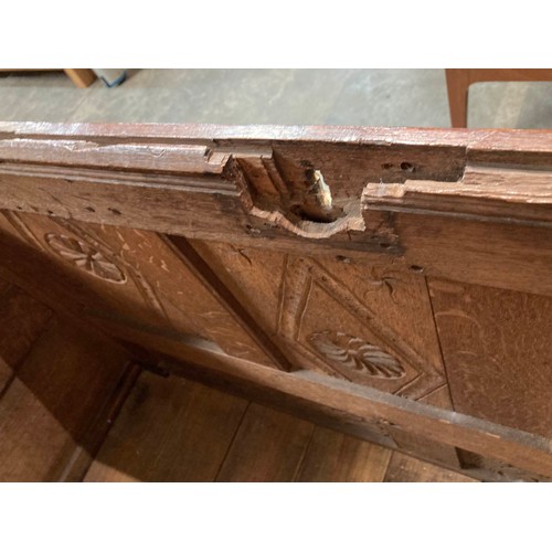 137 - 18th century country oak coffer 71H 126W 56D