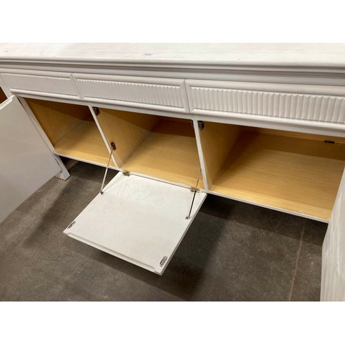 180 - White painted three door/three drawer sideboard 83H 170W 55D