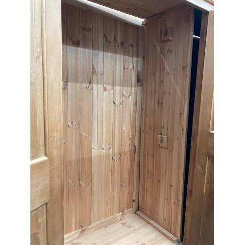 177 - Good quality four door/four drawer pine wardrobe (in one piece, but can be dismantled - please arran... 