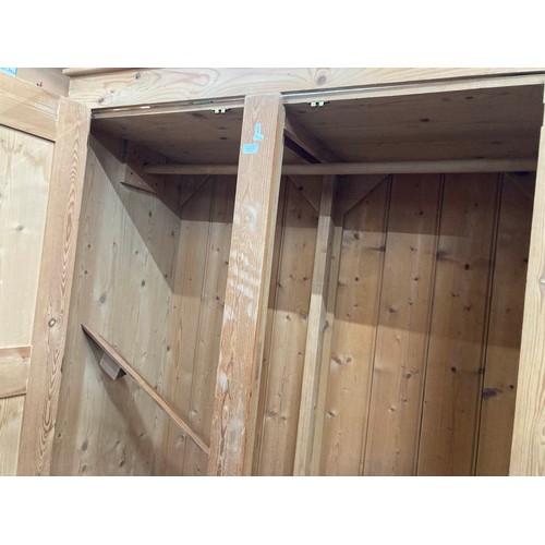 219 - Pine 2 door/2 drawer wardrobe 195H 134W 58D