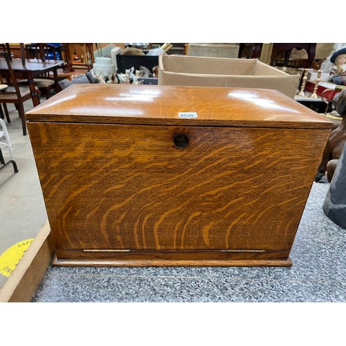 295 - Edwardian oak portable office/ writing box 41W 27H 22D